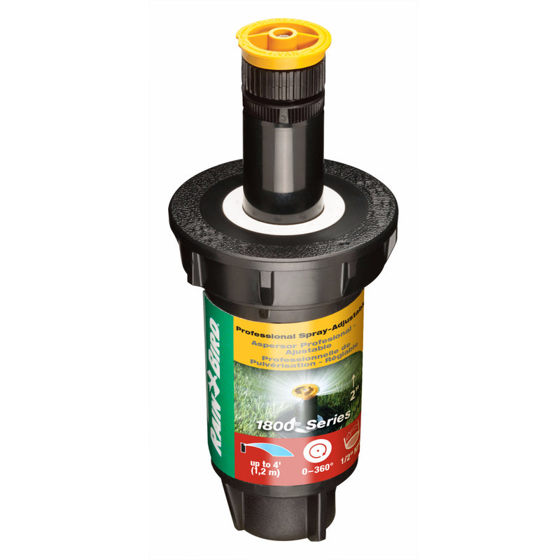 Adjustable 2-inch by 4-foot Emery Jensen pop-up sprinkler unit for efficient lawn irrigation.