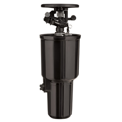Emery Jensen 3-inch pop-up sprinkler impact adjustment unit for lawn irrigation system, visible with adjustable nozzle