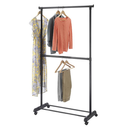 ADJ GARMENT RACK BLK 2RD