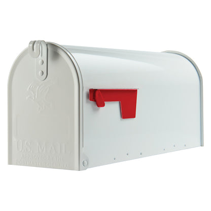 Emery Jensen rural T1ELITE WH post-mounted mailbox with white finish and traditional design for residential use.
