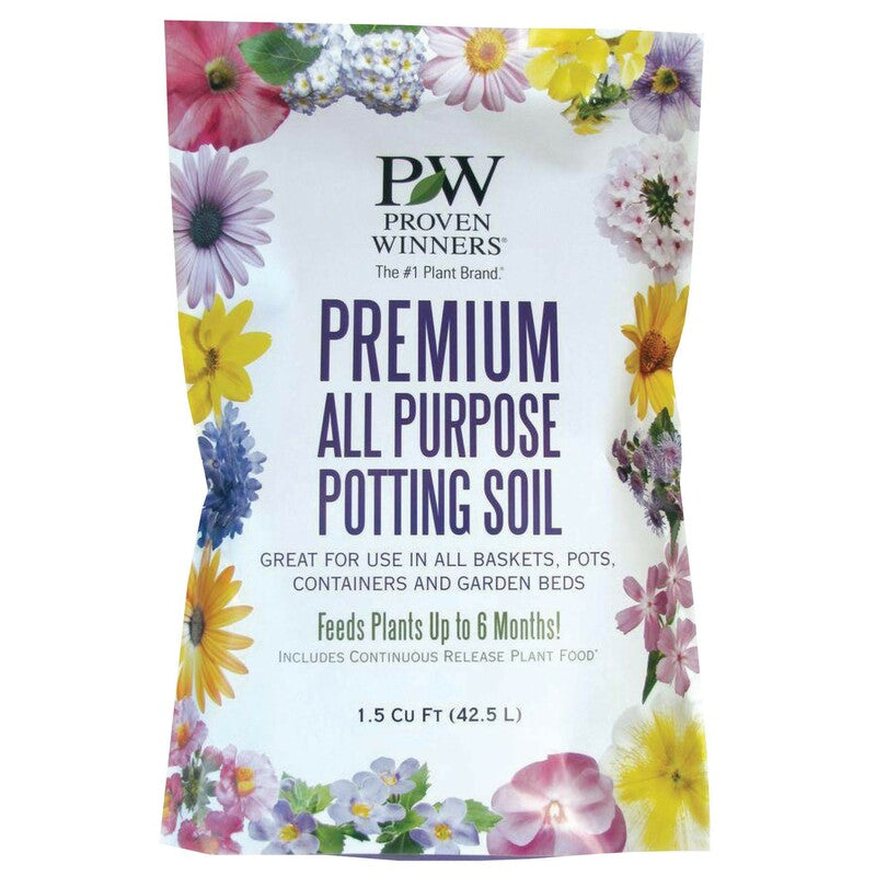 Emery Jensen potting soil bag, 1.5 cubic feet, large bag for container gardening and plant potting purposes.