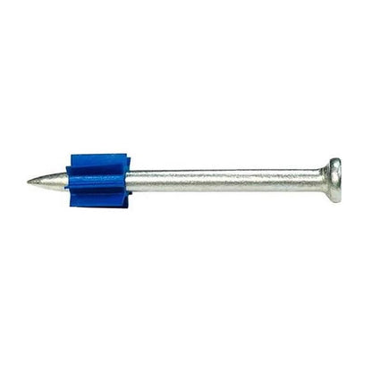 Steel flat drive pin, 2-inch length, from Emery Jensen powder drive pins and loads collection, used for fastening applications.