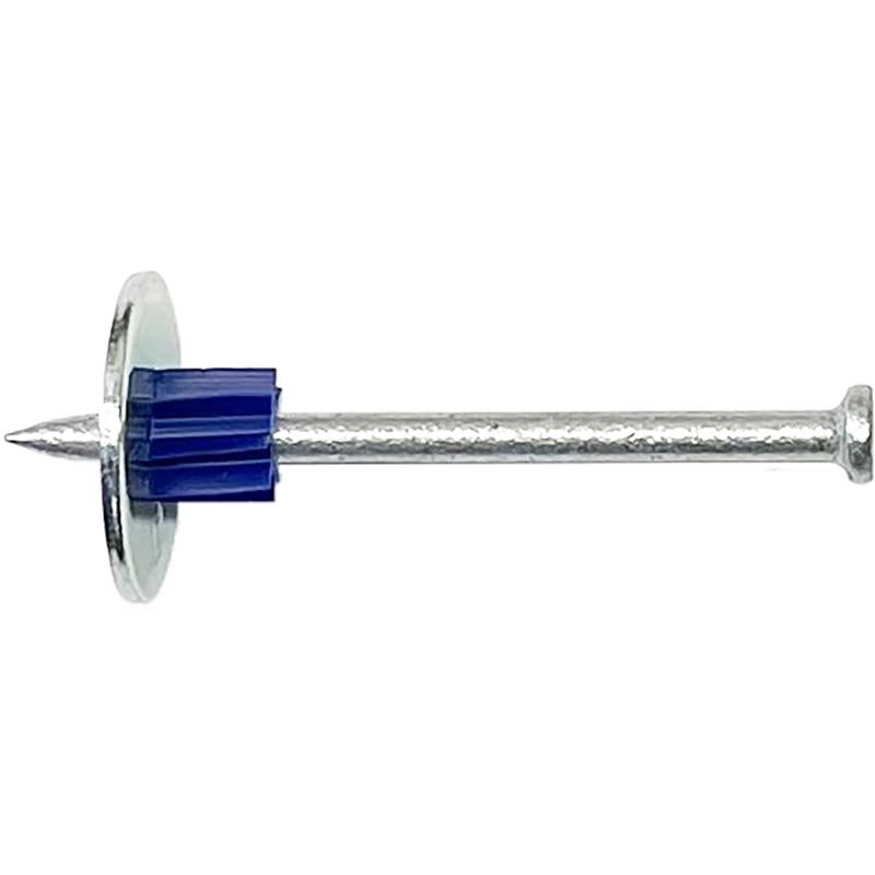 Emery Jensen powder drive pin with washer, 2-1/2 inch length, designed for secure fastening in load applications.
