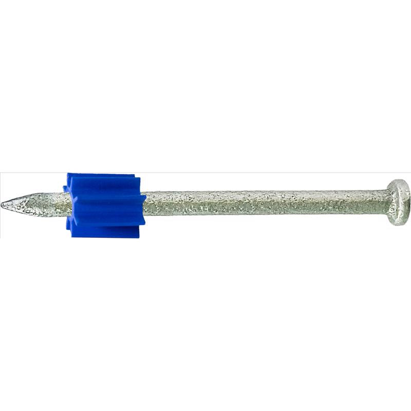 Emery Jensen DRV PIN Flat 2.5-inch powder drive pins, 100-piece pack, used for fastening and securing applications.