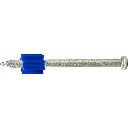 Emery Jensen DRV PIN Flat 2.5-inch powder drive pins, 100-piece pack, used for fastening and securing applications.