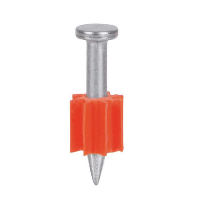 Emery Jensen PIN POWR HAMR 1-inch powder drive pins, 100 pack, for secure fastening and load applications.