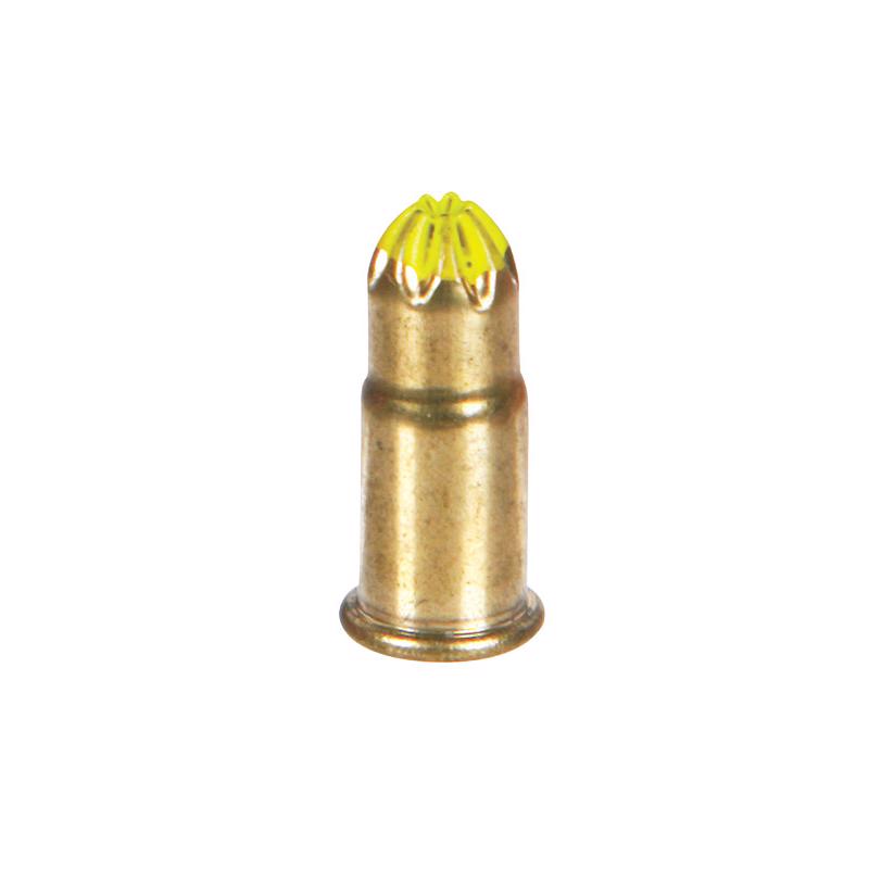 Emery Jensen Powder Drive Pins for .22 caliber, yellow, 100-pack, ideal for firearm maintenance and precision loading.