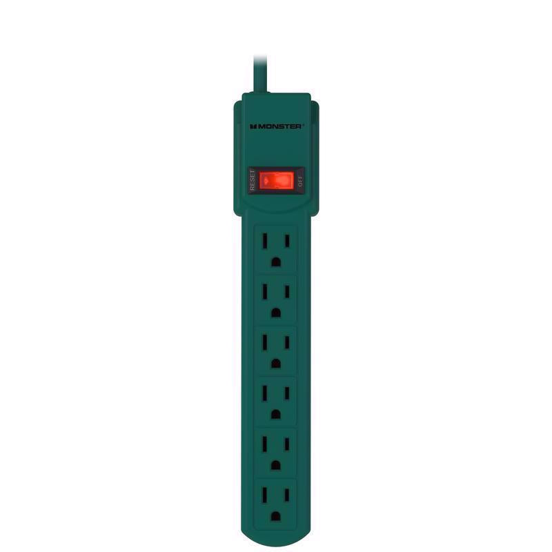 PWR STRIP 6 OUTLET GRN