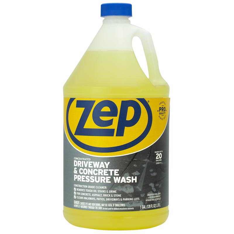 Emery Jensen DRVWY Concrete Cleaner 1G pack of 4, powerful power washer chemicals for cleaning concrete surfaces.