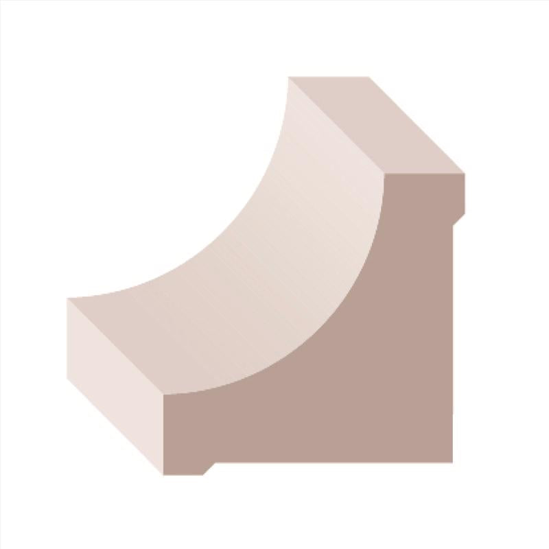 Prefinished white PVC Cove Molding by Emery Jensen, 3/4 inch thickness, showcasing smooth, clean surface and curved profile.