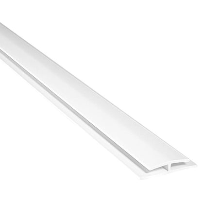 Pre-finished Emery Jensen moulding divider in white, 96 inches long, showcasing smooth surface and clean edges.