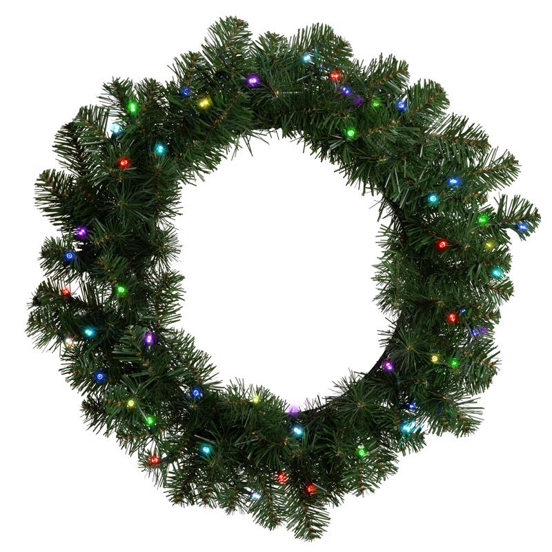 PRELIT WREATH RGBW 24" - Pack of 4