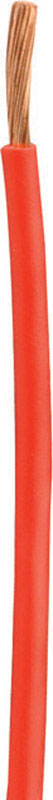 Red 18-gauge Emery Jensen primary wire spool, 100 feet of insulated electrical wire for wiring projects and electrical work.