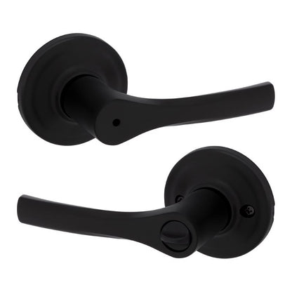 Emery Jensen privacy bathroom door lock with black 1.75-inch latch, sturdy metal construction for secure privacy use