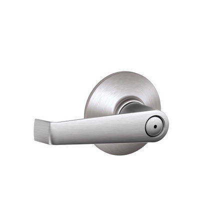 Emery Jensen privacy lever lock with sleek design, featuring a silver lever handle on a white door for secure privacy access.