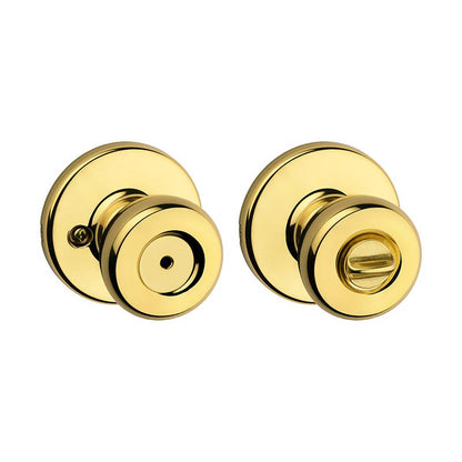 Emery Jensen privacy lock, model KNB TYLO PB, featuring a sleek metal design with keyhole for secure privacy locking.