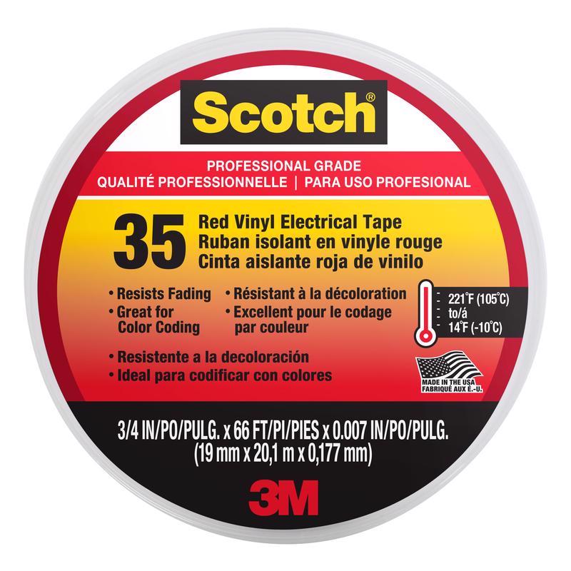 ELEC TAPE 3/4"X66' RED - Pack of 10