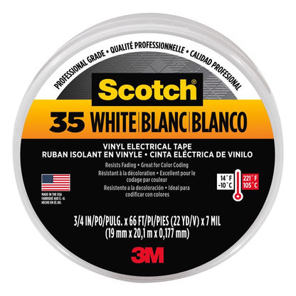 ELEC TAPE 3/4"X66' WHT - Pack of 10