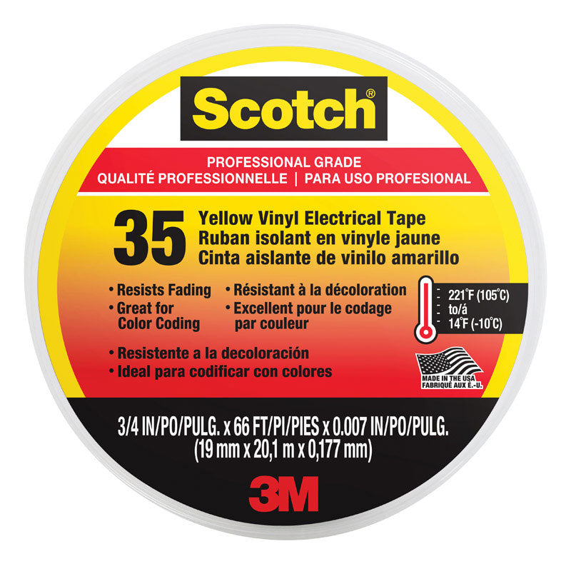 ELEC TAPE 3/4"X66' YLW - Pack of 5