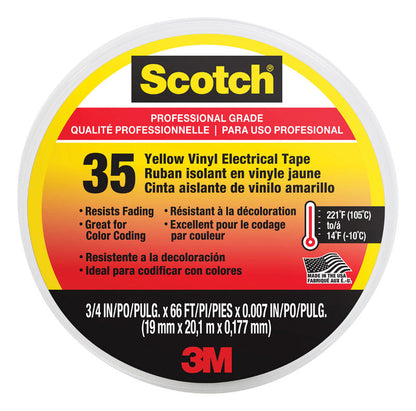 ELEC TAPE 3/4"X66' YLW - Pack of 5