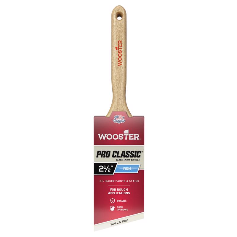 Emery Jensen professional 2.5-inch angle China brush with sturdy bristles for painting and coating applications.