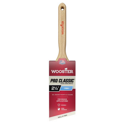 Emery Jensen professional 2.5-inch angle China brush with sturdy bristles for painting and coating applications.