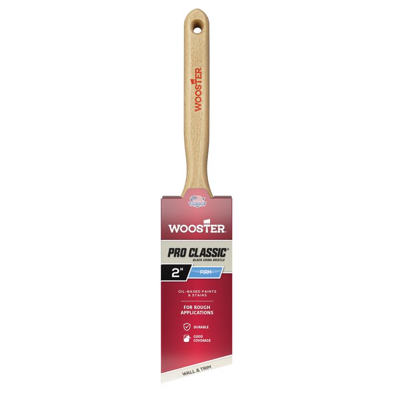 Emery Jensen professional 2-inch angle China brush for painting and finishing tasks, with durable bristles and ergonomic handle.