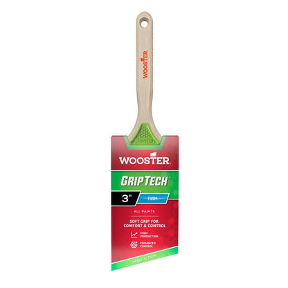 Six Emery Jensen professional 3-inch angle paint brushes in a pack, ideal for detailed painting and trim work.