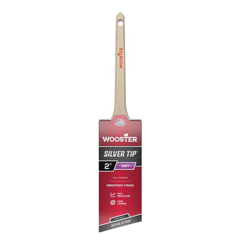 Set of six Emery Jensen professional brushes with 2-inch silver tip, ideal for detailed painting or finishing work.