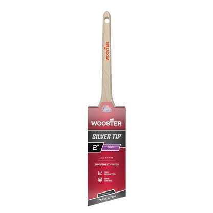 Set of six Emery Jensen professional brushes with 2-inch silver tip, ideal for detailed painting or finishing work.
