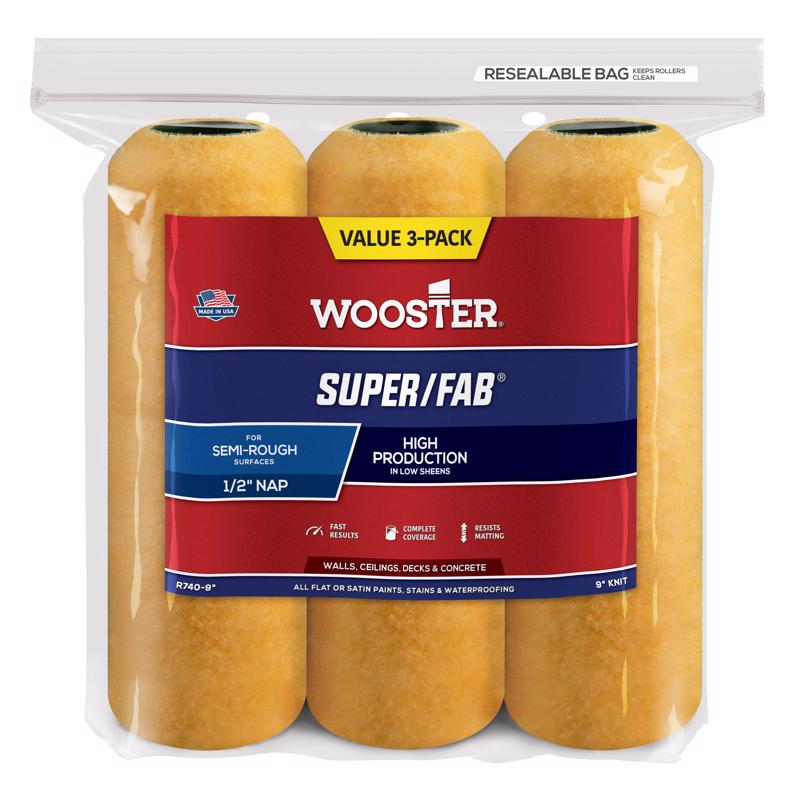 Super/fab 9"X1/2"CVR 3PK