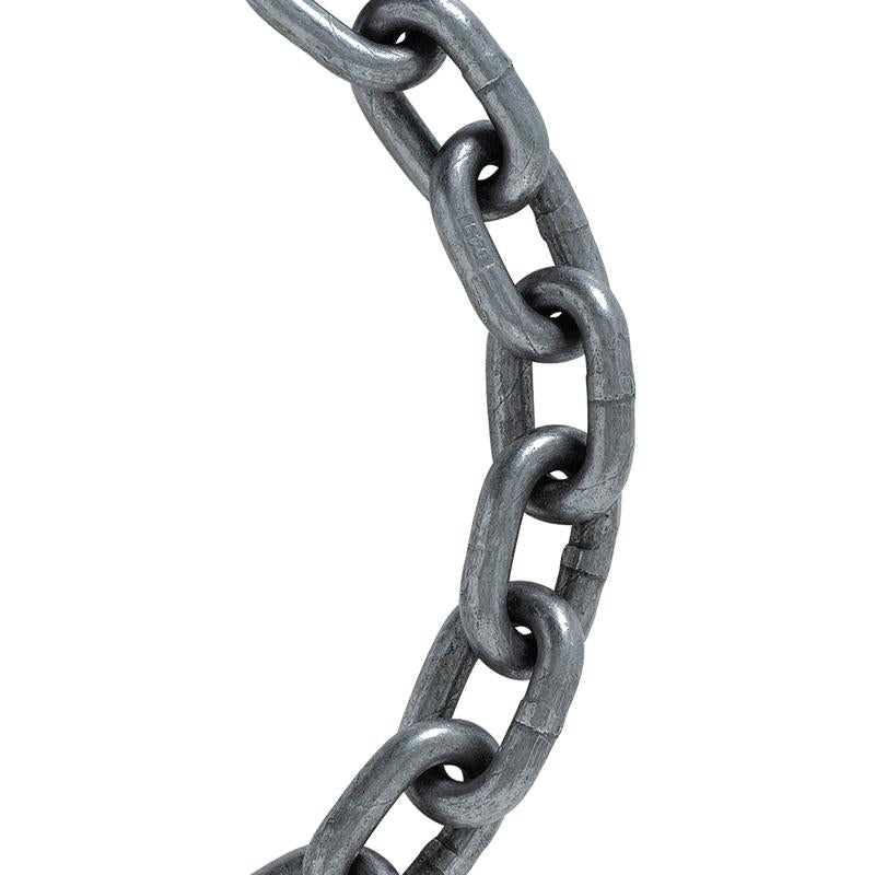 Emery Jensen proof coil chain, 5/16 inch thick, GRD 43 HGH TST, durable steel chain for industrial or heavy-duty use.