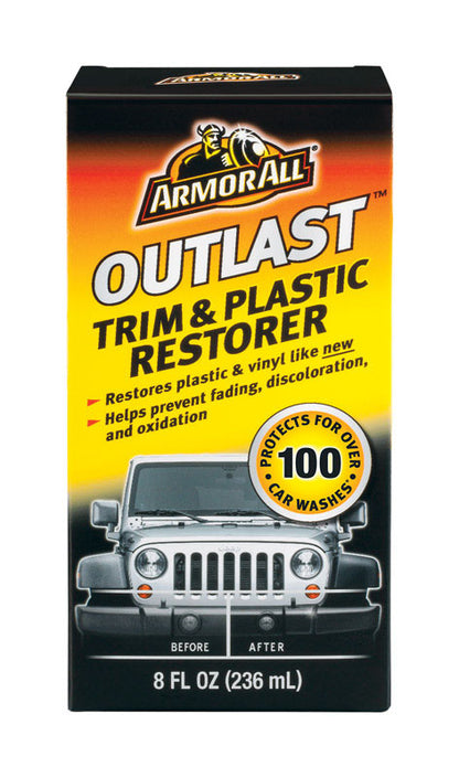 Emery Jensen Trim & Plastic Restorer Protectant bottle, 8 oz, for restoring and protecting auto trim and plastic surfaces.