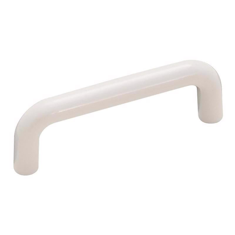 Emery Jensen 3-inch center-to-center white cabinet pull handle, modern hardware for kitchen or furniture drawers