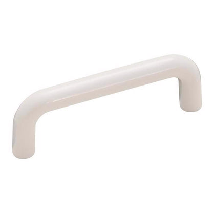 Emery Jensen 3-inch center-to-center white cabinet pull handle, modern hardware for kitchen or furniture drawers