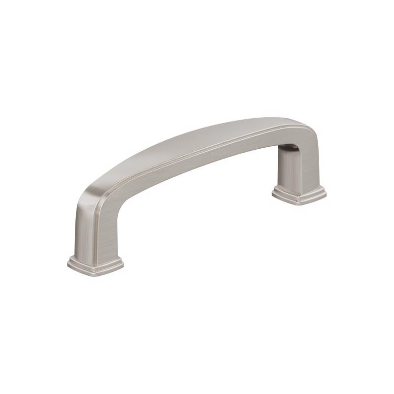 Six Emery Jensen cabinet pull handles, 3-inch stainless steel pulls for kitchen or furniture cabinet doors.