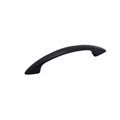 Emery Jensen CBNT Pull MTT black 4.06-inch pull handle with a sleek finish, designed for cabinetry and furniture.