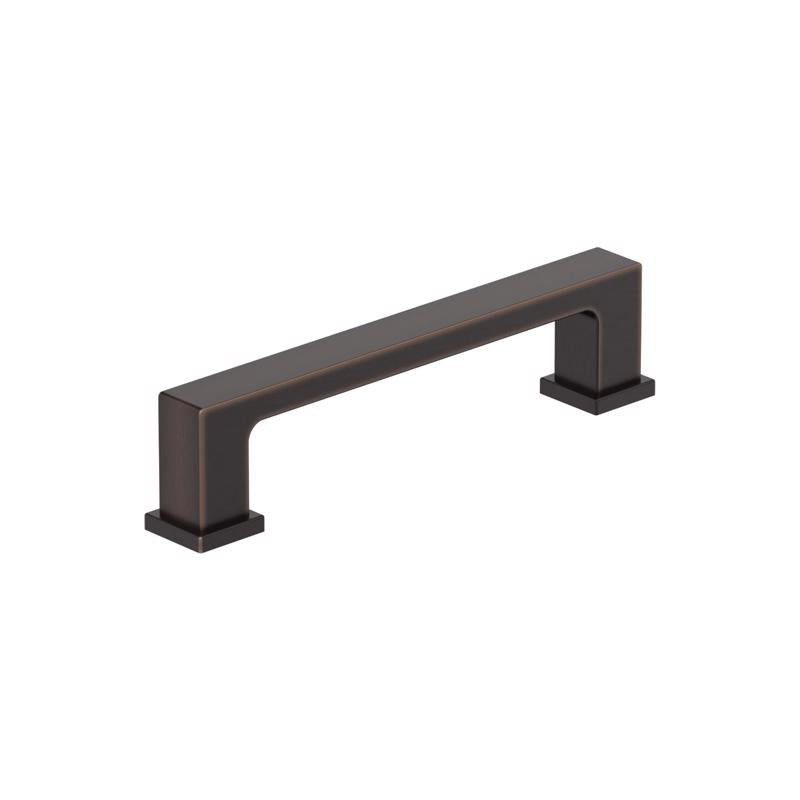 Emery Jensen CBNT pull oil rub bronze pulls installed on a cabinet door, showcasing the bronze finish and sleek pull design.