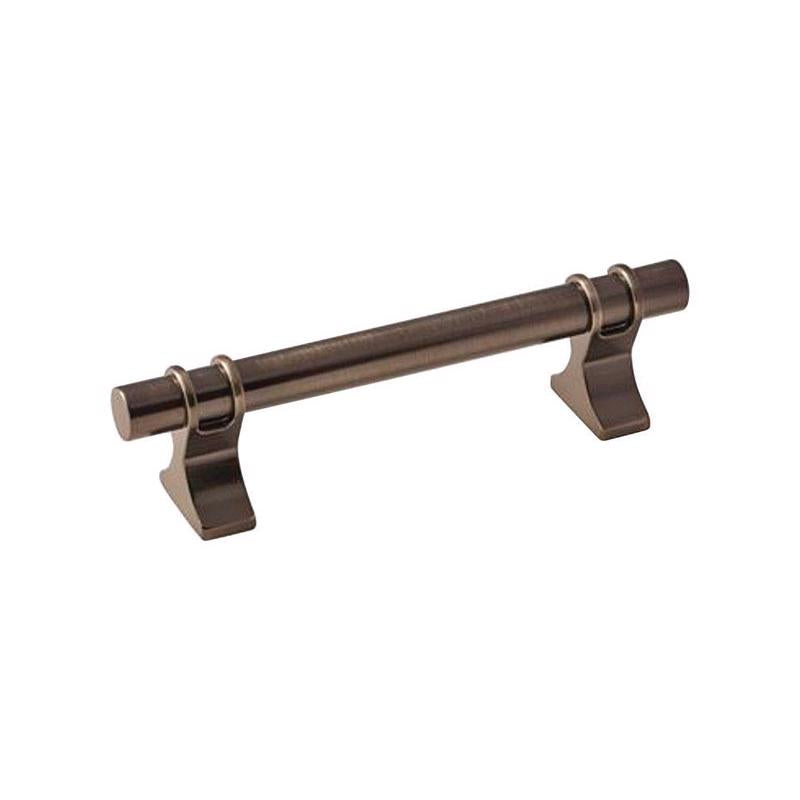 Emery Jensen pull handle, 3-3/4-inch center-to-center, designed for cabinets or furniture doors, in a sleek metallic finish.