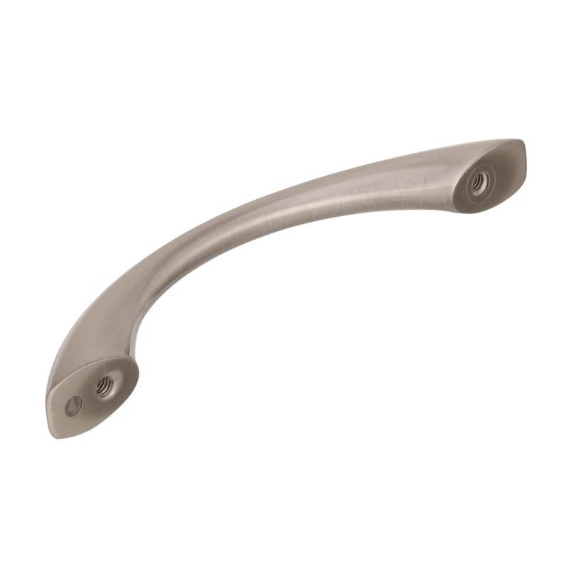 Emery Jensen cabinet pull handle, 4-3/4 inch stainless nickel finish, for kitchen and furniture drawers.