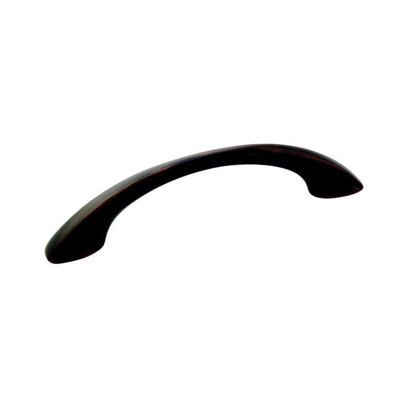 Emery Jensen pull handle with 4-7/8-inch oil-rubbed bronze finish, designed for cabinets or furniture.