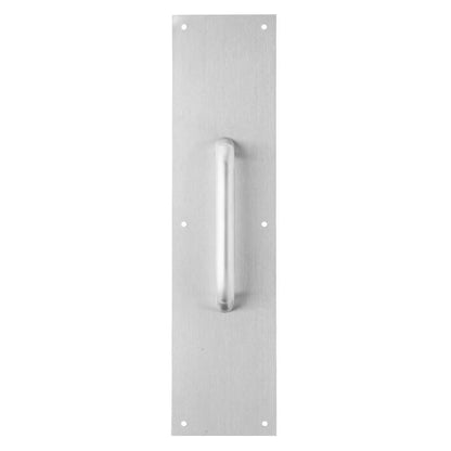Stainless steel pull plate by Emery Jensen, durable door hardware for residential or commercial use.