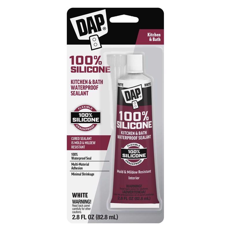DAP WHITE SILICONE 2.8 O - Pack of 6