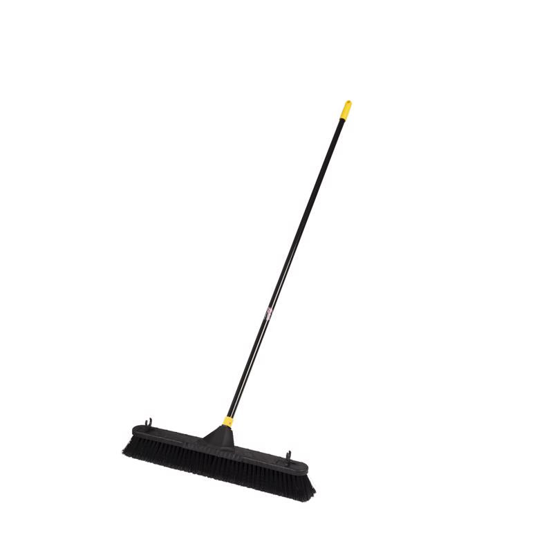 Set of four Emery Jensen 24-inch soft push brooms, ideal for sweeping and cleaning floors efficiently.