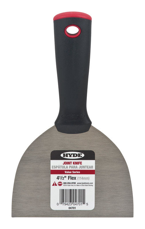 Set of five Emery Jensen JOINTKNIFE 4.5-inch flexible putty and joint knives, ideal for smooth finishing and drywall taping.