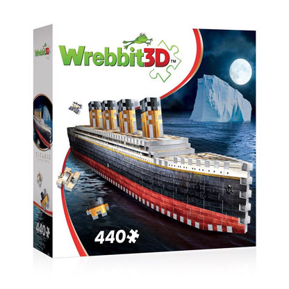 Emery Jensen 3D Titanic puzzle with 440 pieces, detailed image of the iconic ship for assembling and display.