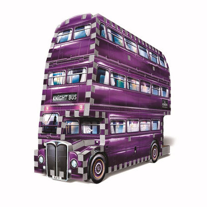 3D Emery Jensen puzzle featuring a knight bus from the Harry Potter series, detailed model with vibrant colors and intricate design.