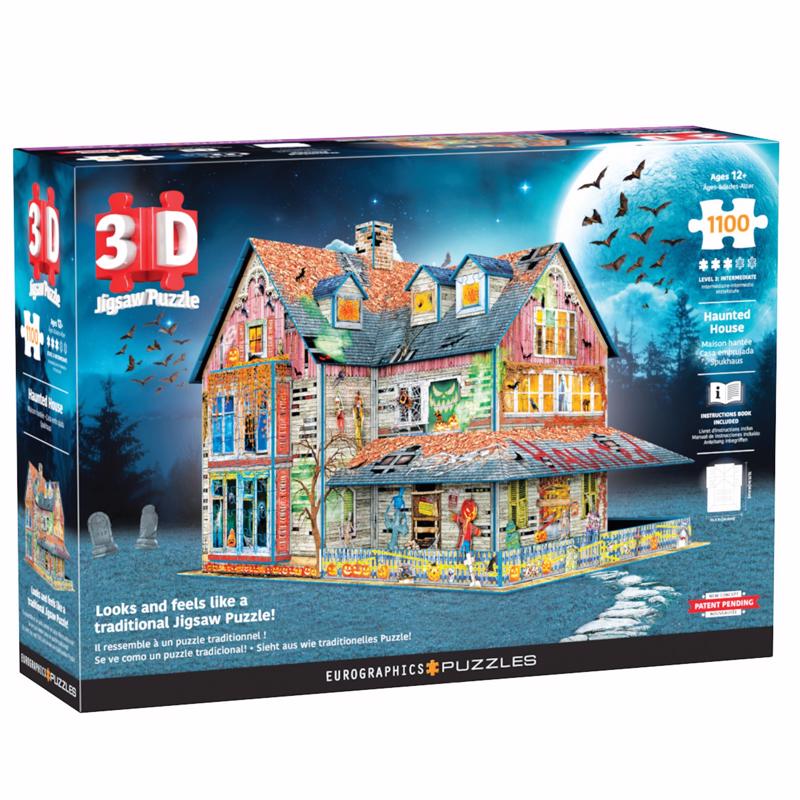 Emery Jensen 3D puzzle of a hollow wooden house, featuring intricate design and realistic wooden texture for engaging assembly.