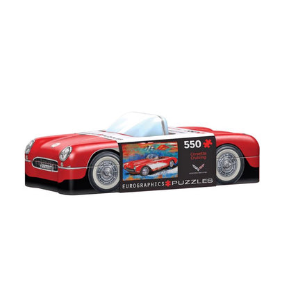 Emery Jensen 550-piece Corvette puzzle showing a detailed image of a classic red Corvette sports car.