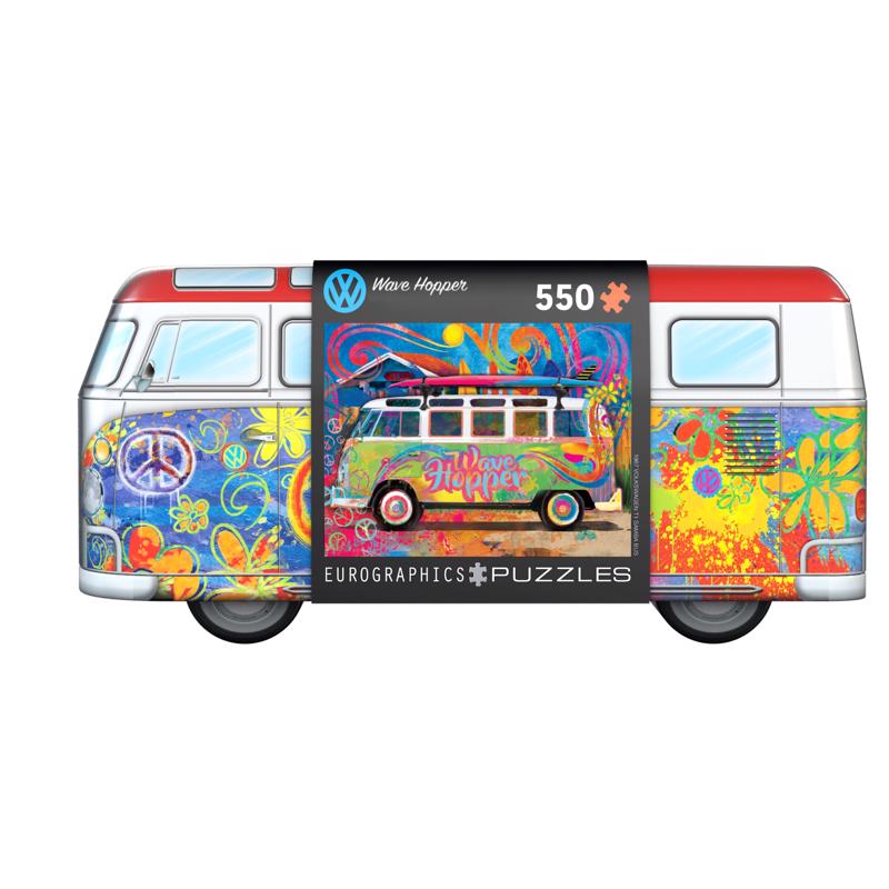 Emery Jensen Volkswagen 550-piece puzzle featuring a colorful image of a classic Volkswagen vehicle.
